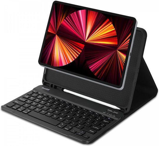 Buddi Zuna Flip Cover with Keyboard in English US Black for iPad Air 2020/2022