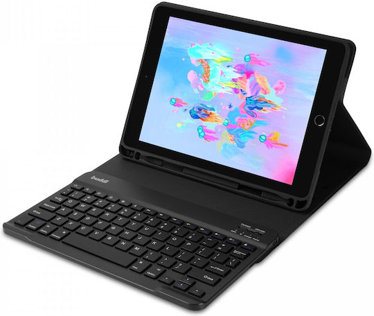 Buddi Zuna Flip Cover με Πληκτρολόγιο στα Αγγλικά US Μαύρη (iPad 2017/2018 9.7")