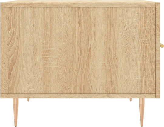 Square Side Table Wooden with Drawers Beige 2 Pieces M50xW50xH40cm