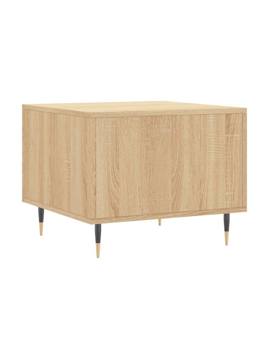 Square Side Table Wooden with Drawers Beige 2pcs W50xD50xH40cm