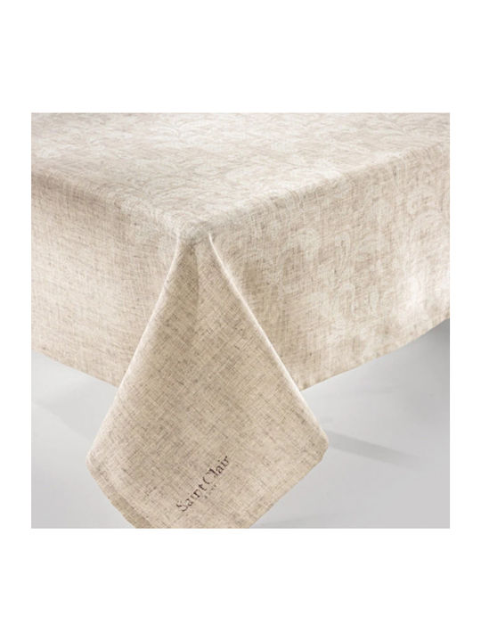 Saint Clair 1005 Polyester Stain Resistant Tablecloth Beige 140x250cm