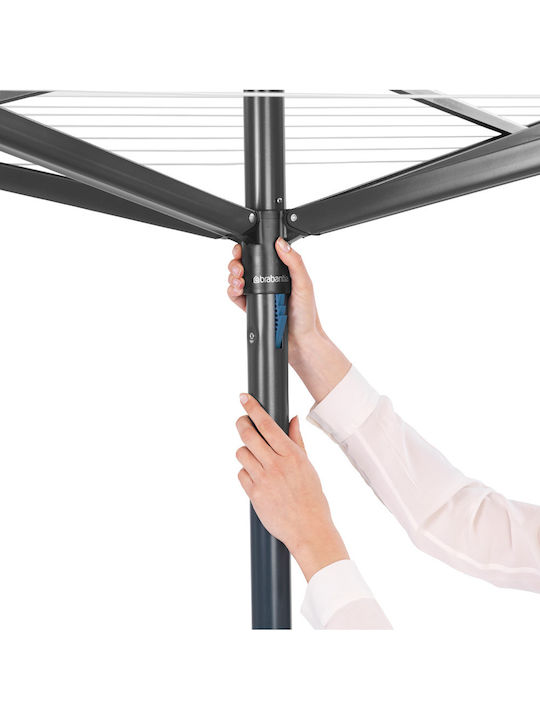 Brabantia Topspinner Folding Floor Clothes Drying Rack for Garden Metallic with Hanging Length 50m