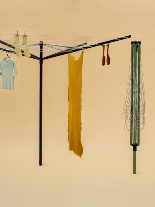 Brabantia Topspinner Folding Floor Clothes Drying Rack for Garden Metallic with Hanging Length 50m