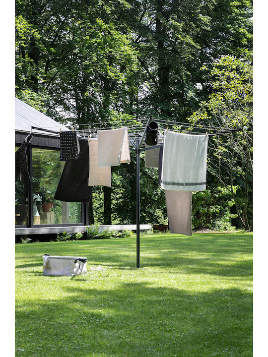 Brabantia Topspinner Folding Floor Clothes Drying Rack for Garden Metallic with Hanging Length 50m
