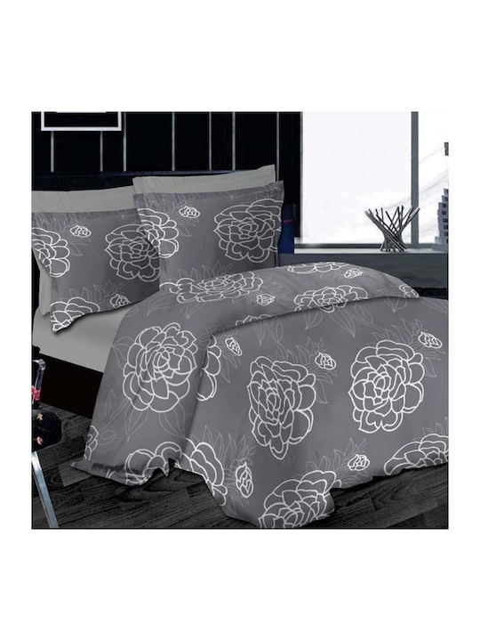 Le Blanc Duvet Set Single 160x240cm Night Lotus Grey 2pcs