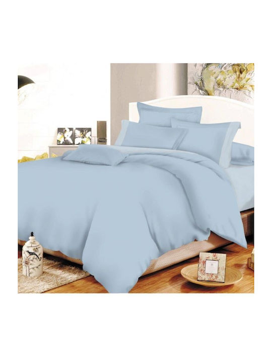 Le Blanc Bettbezug Doppelbett 200x240 Cotton Line Lavender-Baby Blue