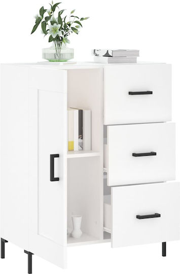Sideboard Wooden with Drawers White 69.5x34x90cm