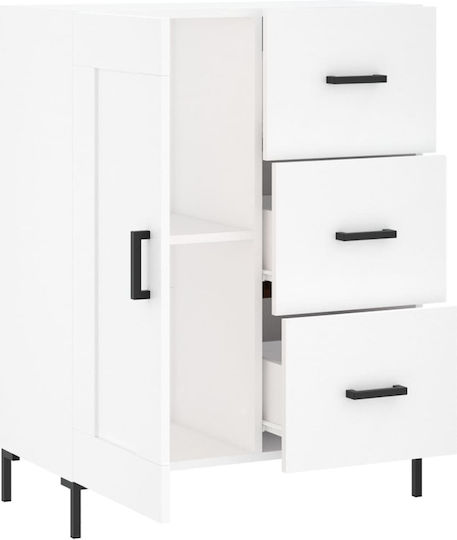Sideboard Wooden with Drawers White 69.5x34x90cm