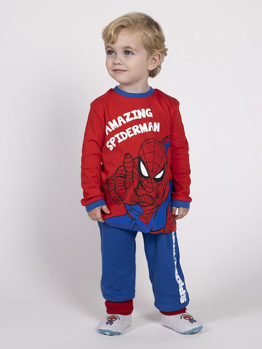 Cerda Pijamale Copii Iarna Roșii Spiderman