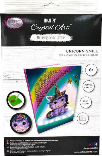 Craft Buddy Notebook Crystal Art Unicorn Smile Set 5 Notizbücher