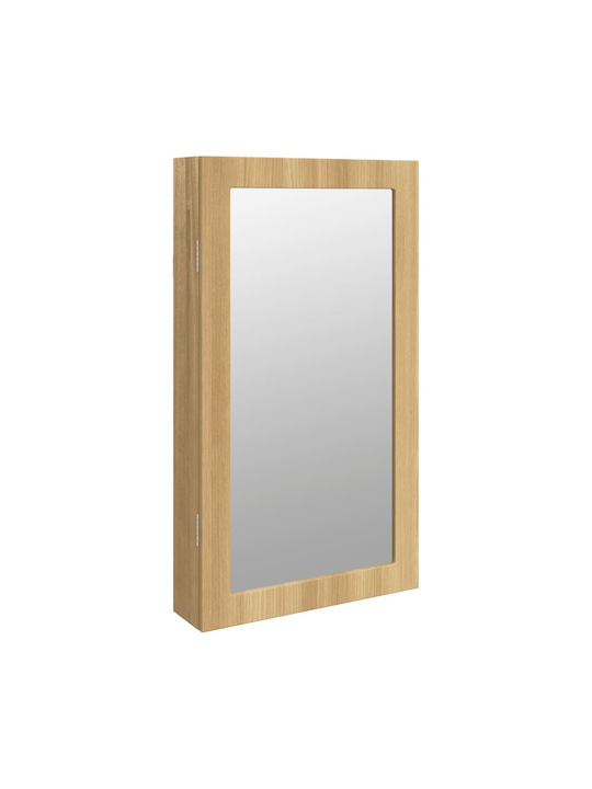 vidaXL Wall Mirror with Brown Wooden Frame 1pcs