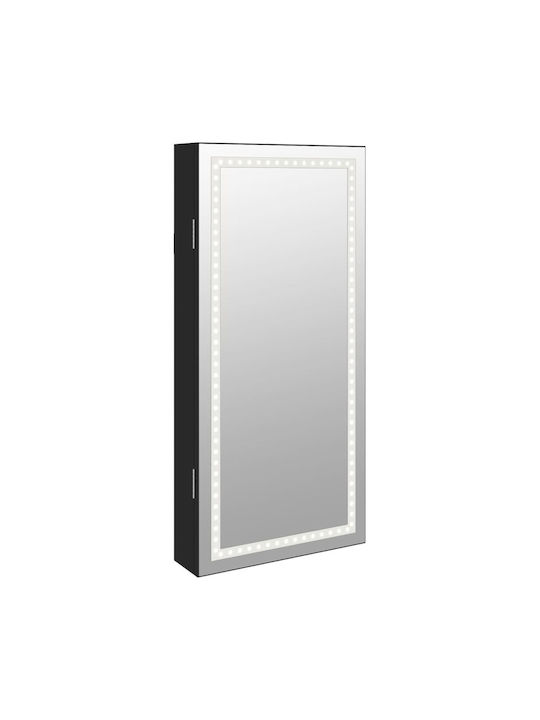 vidaXL Wall Mirror with Black Wooden Frame 1pcs