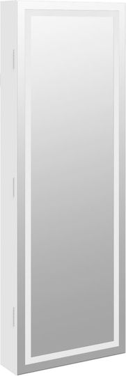 vidaXL Wandspiegel mit Weiß Hölzernes Rahmen & LED Beleuchtung 90x31.5cm 1Stück