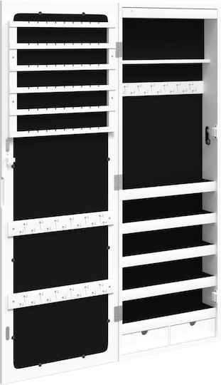vidaXL Oglindă de Perete cu Alb Ramă din Lemn & Iluminare LED 106x37.5cm 1buc