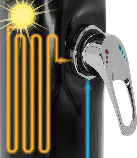 ML-Design Solar Pool Shower Made of PVC with Height 222cm Black