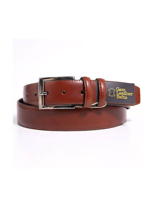 Ageridis Leather Men's Leather Belt Tabac Brown