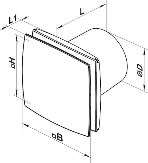 Vents Επιτοίχιος Εξαεριστήρας Μπάνιου 150mm Λευκός