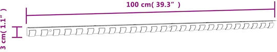 vidaXL Shower Curtain Track with Suction Cup Stainless Steel Silver Ø30mm 100cm