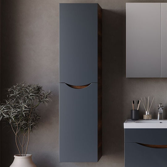 Martin Smile Badezimmersäule Wandhängeschrank H33.6xB35xH138cm Anthracite