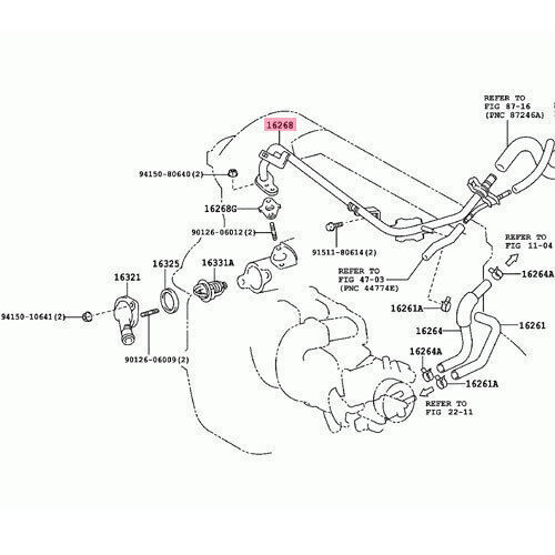Car Water Hose for Toyota Corolla / Auris / Verso / Avensis