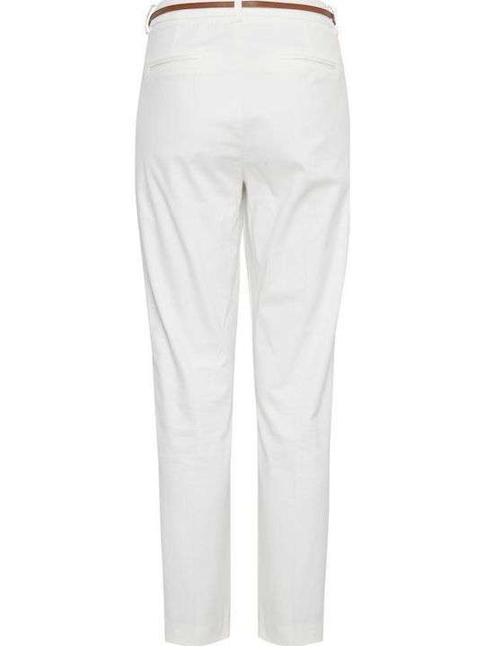 Dama Pantaloni Chino cu Croială Normală Alb