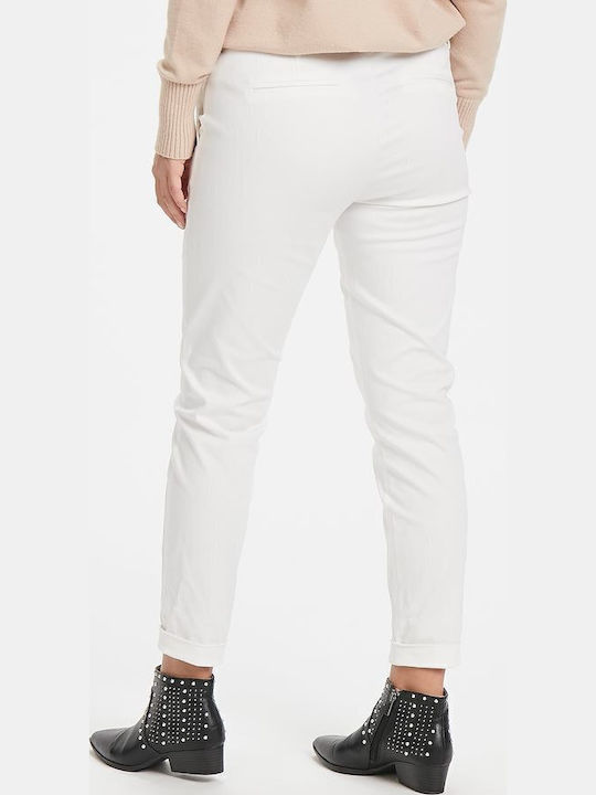 Dama Pantaloni Chino cu Croială Normală Alb
