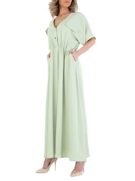 Jcl Paris Sommer Maxi Kleid Grün