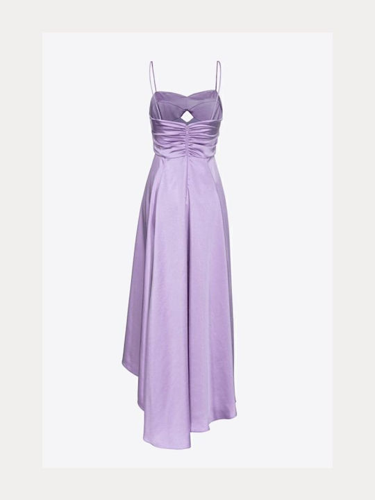 Quantico Summer Maxi Evening Satin Purple Dress