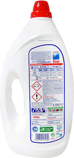 Dixan Φρεσκάδα Υγρό Απορρυπαντικό Ρούχων 3.15lt (70 Μεζούρες)