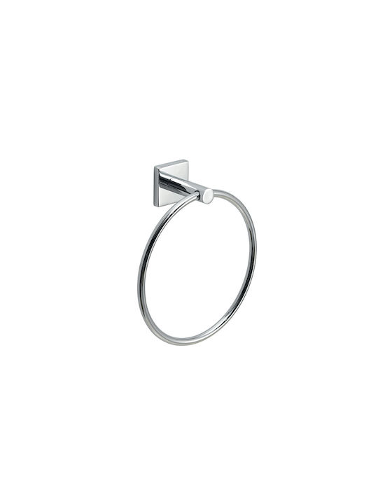 Gedy Single Wall-Mounted Bathroom Ring Inox Silver