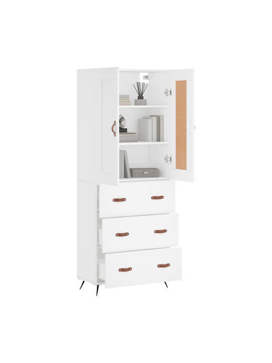 White Bookcase 69.5x34x180cm