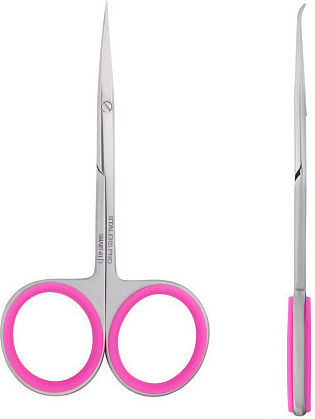 Staleks Pro Smart Stainless Nail Scissors with Curved Tip for Cuticles Fuchsia 72921 1 Piece