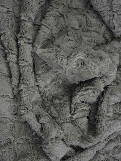 Madi Oblong Ριχτάρι Πολυθρόνας Γούνινο 180x180εκ. Grey 2982-01