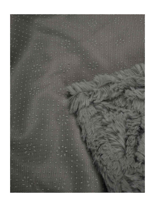 Madi Oblong Ριχτάρι Πολυθρόνας Γούνινο 180x180εκ. Grey