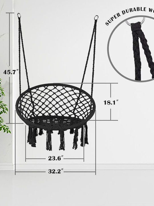 Fabric Swing Black L60xW80xH120cm
