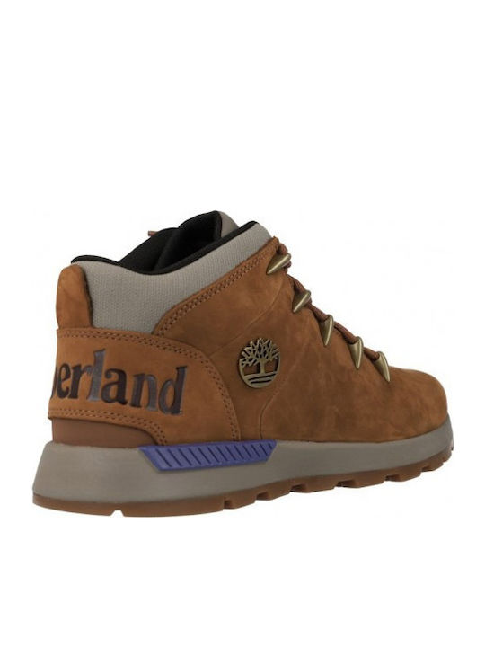 Leather Kids Boots with Laces Brown