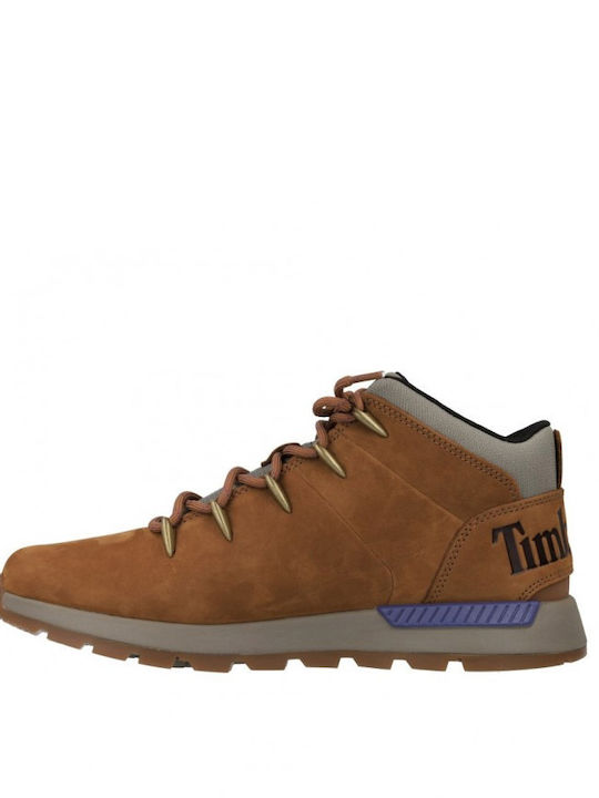 Leather Kids Boots with Laces Brown
