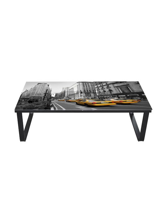 Rectangular Glass Coffee Table Black L90xW45xH32cm