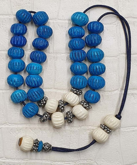 Roloi Komboloi Camel Bone Worry Beads White 31cm
