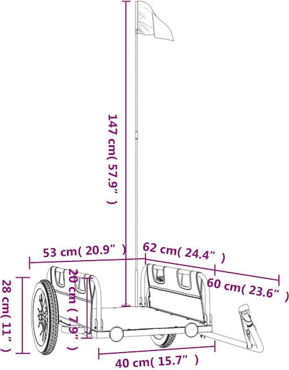 Vidaxl Anhänger Fahrradzubehör Grünes Oxford Stoff Eisen
