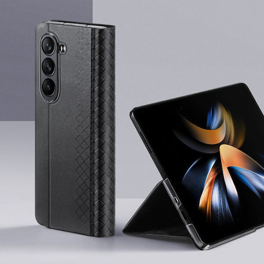 Dux Ducis Bril Book Synthetic Leather / Leather Black (Galaxy Z Fold5)