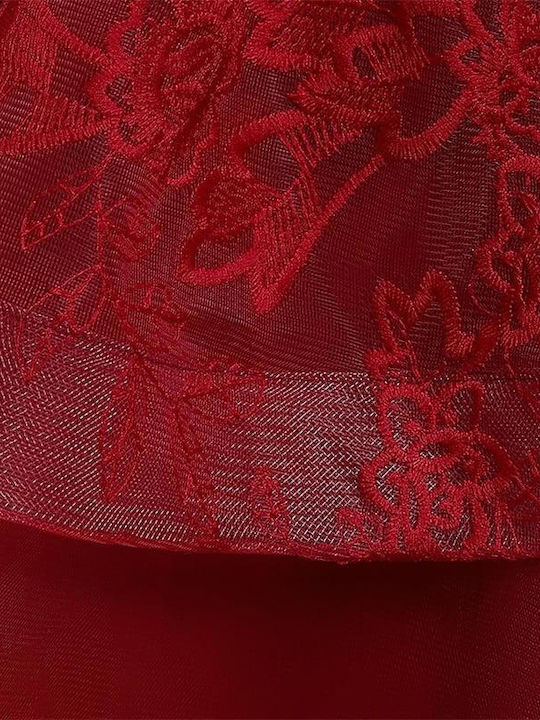 Girls Dress Sleeveless Tulle Set with Accessories Red