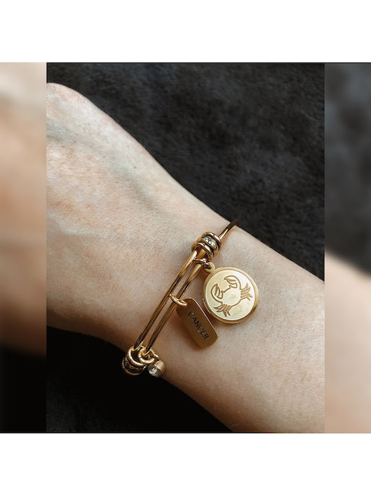 Natalie Gersa Bracelet Zodiac Cancer 'καρκίνος' Brand Γυναικείο Βραχιόλι Χειροπέδα από Ανοξείδωτο Ατσάλι Επιχρυσωμένο 21cm