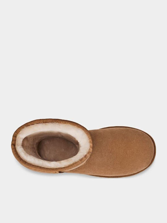 Suede Snow Boots with Rubber Classic Tabac Brown