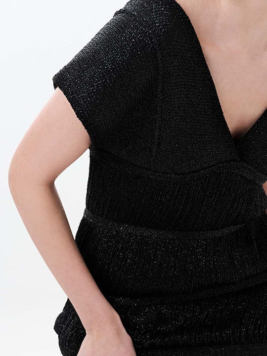 Sommer Mini Abendkleid Schwarz