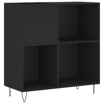 vidaXL Мебел за Hi-Fi с полици Черно 38x84.5x89см