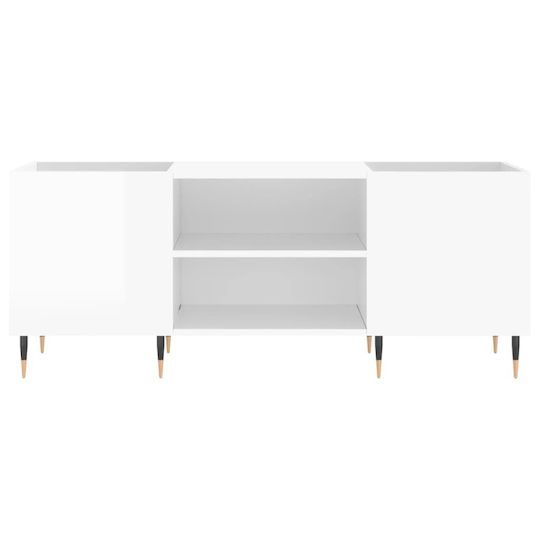 vidaXL Glossy Hi-Fi Furniture White 38x121x48cm