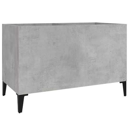 vidaXL Έπιπλο Δίσκων από Σκυρόδεμα Hi-Fi Furniture Grey with Black Feet 74.5x48x38cm