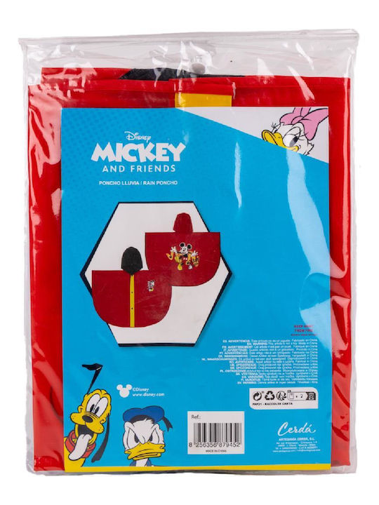 Disney Mickey Mouse Waterproof Kids Casual Short Jacket Hooded Red