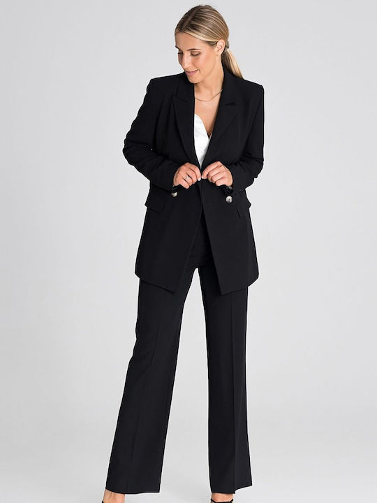 Figl Women's Fabric Trousers Black